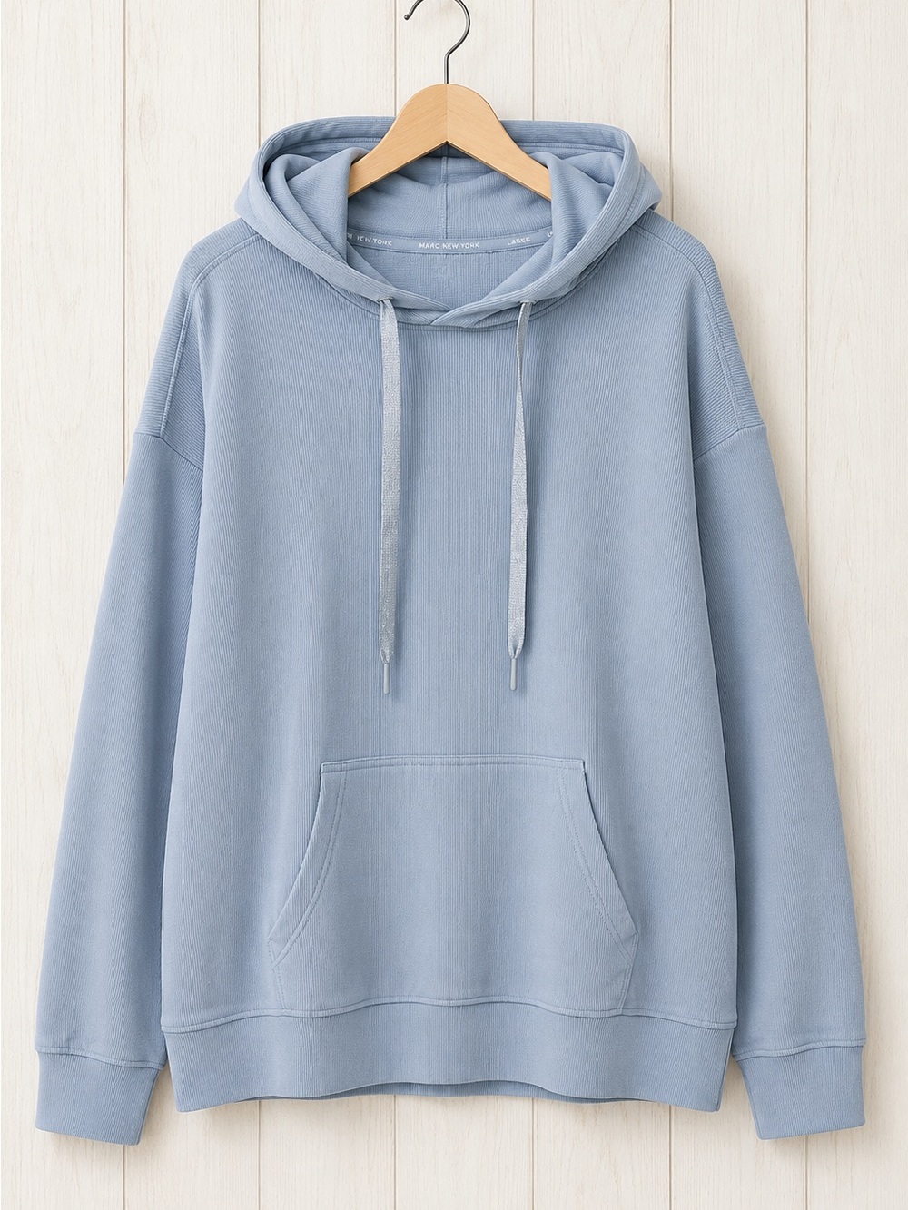 Marc New York Light Blue Ribbed Hoodie Women’s Large